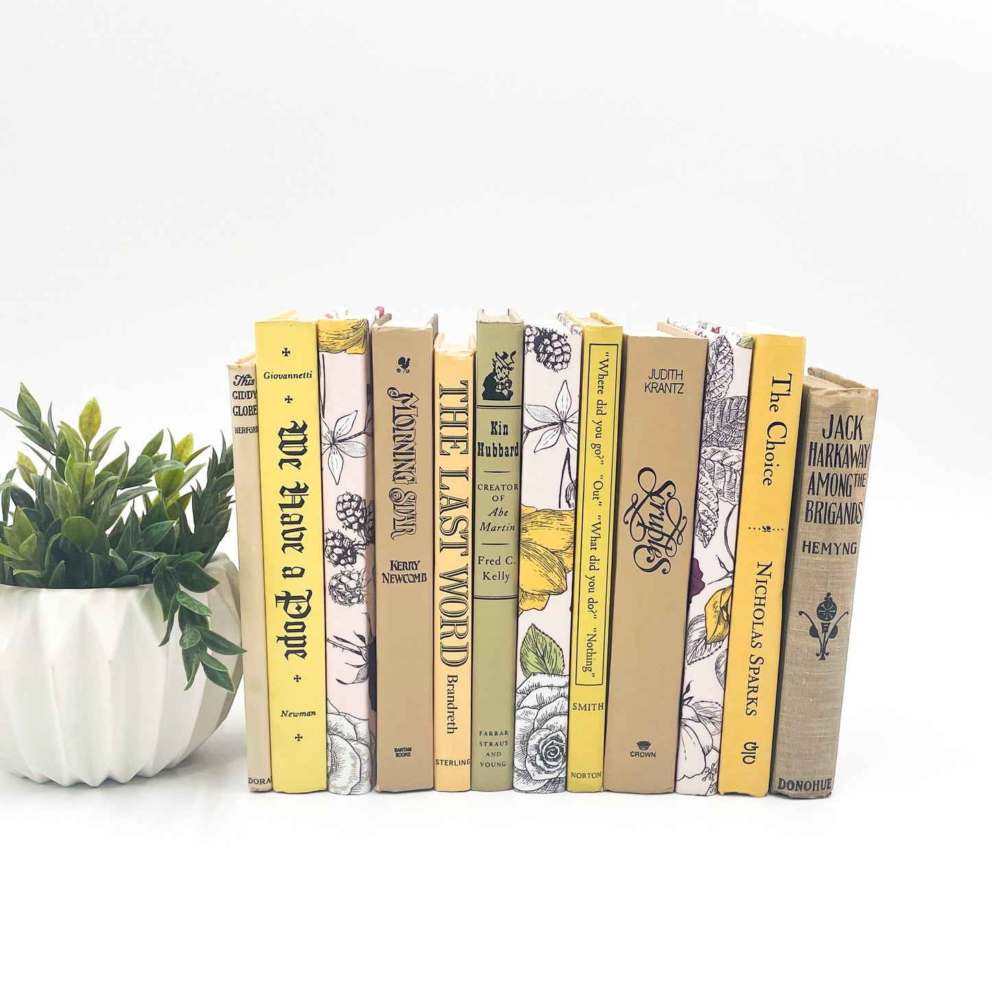 Yellow Floral Bookshelf Decor