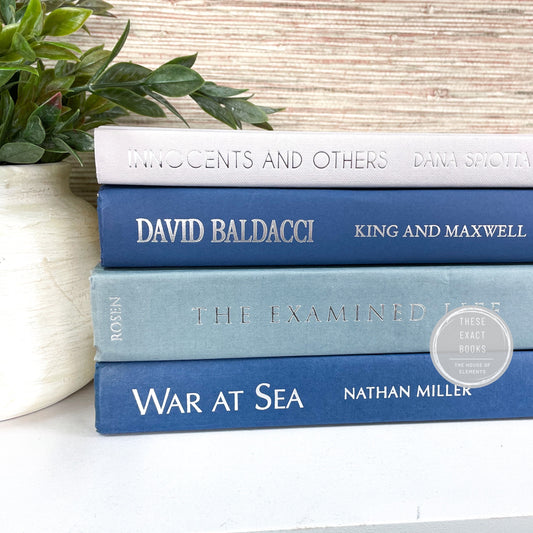 Blue Book Stack for Shelf Decor