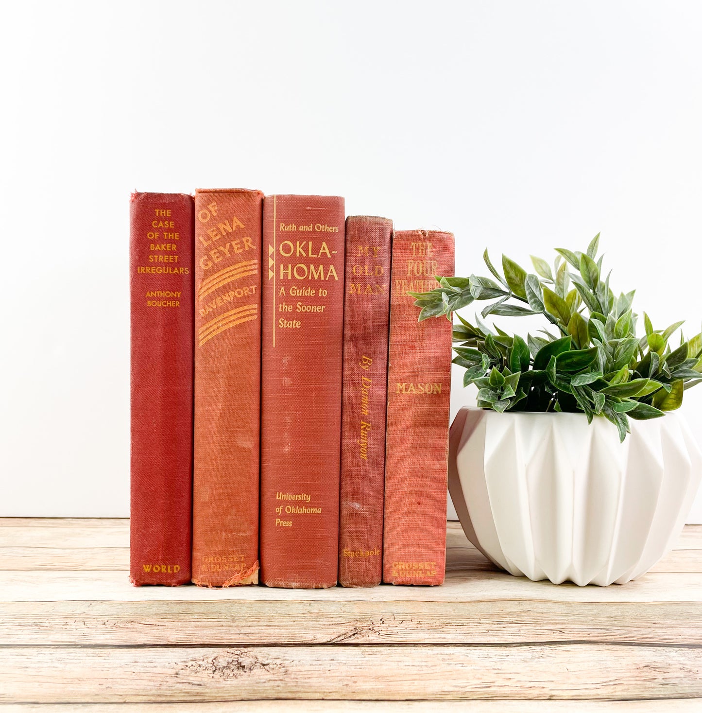 Yellow and Red Books for Decor