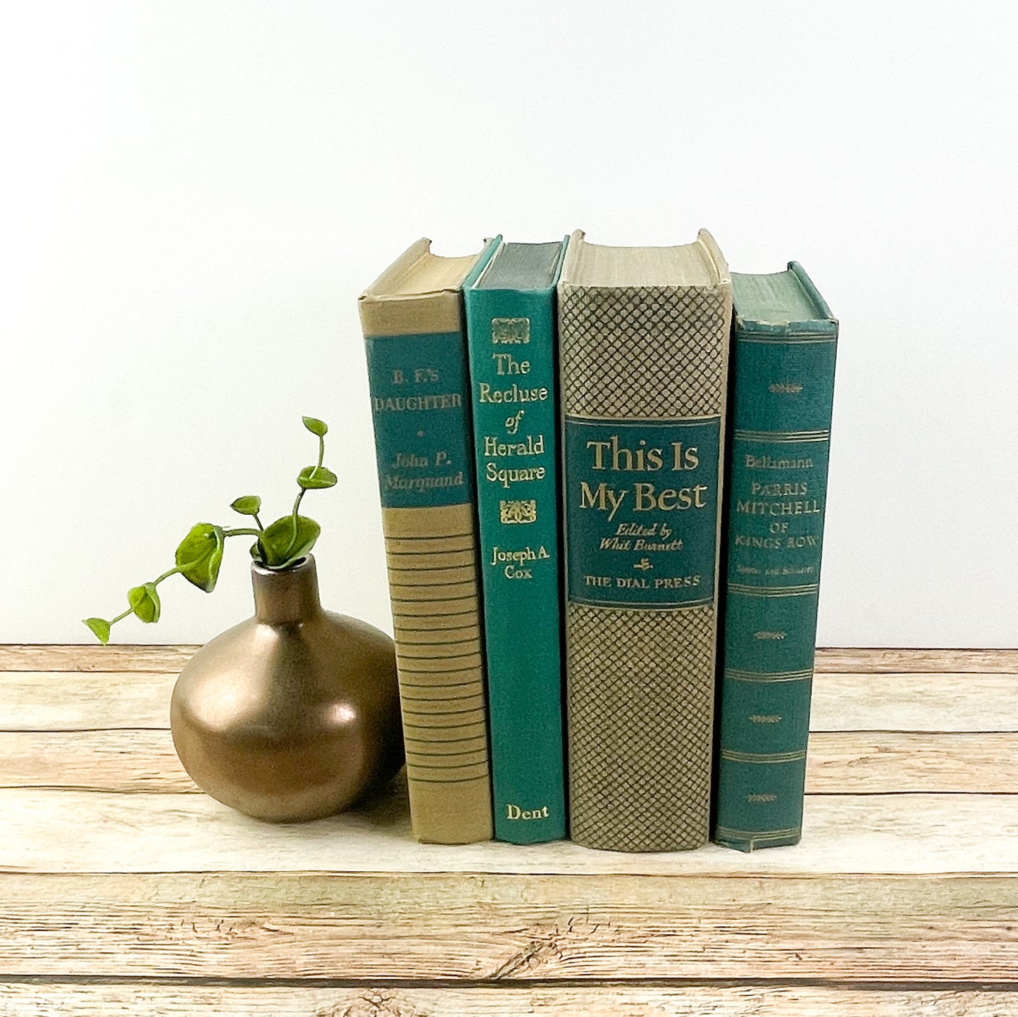 Classic Shelf Design with Green Books