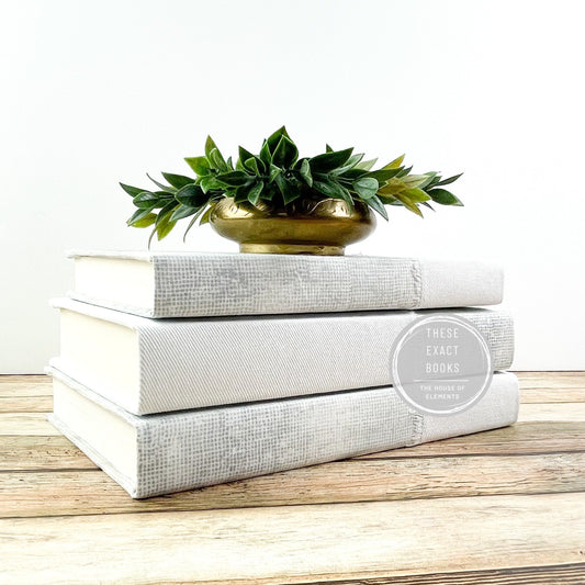 Neutral White and Gray Books for Decor