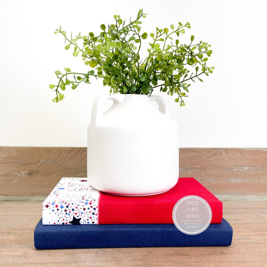 Red White and Blue Shelf Decor