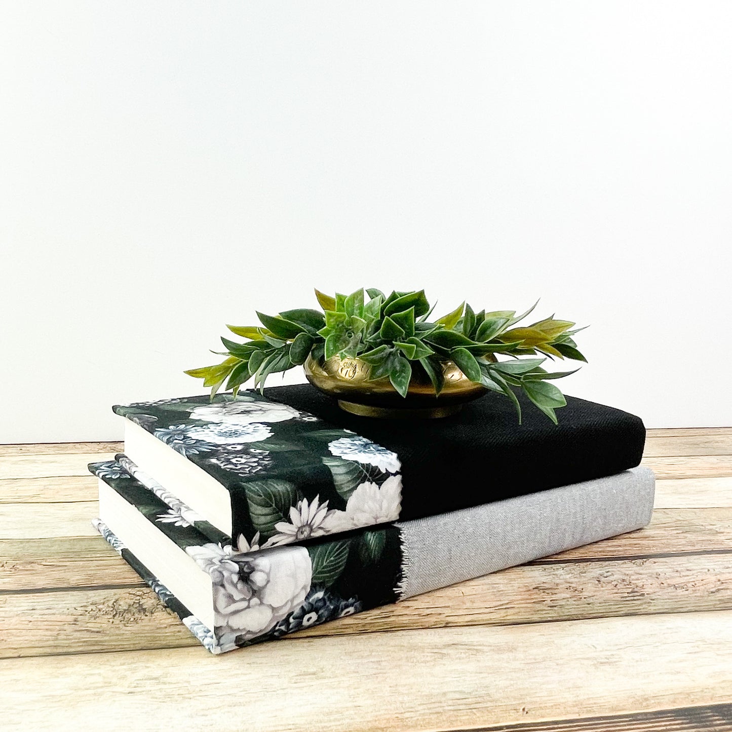 Black and Gray Floral Books for Home Design