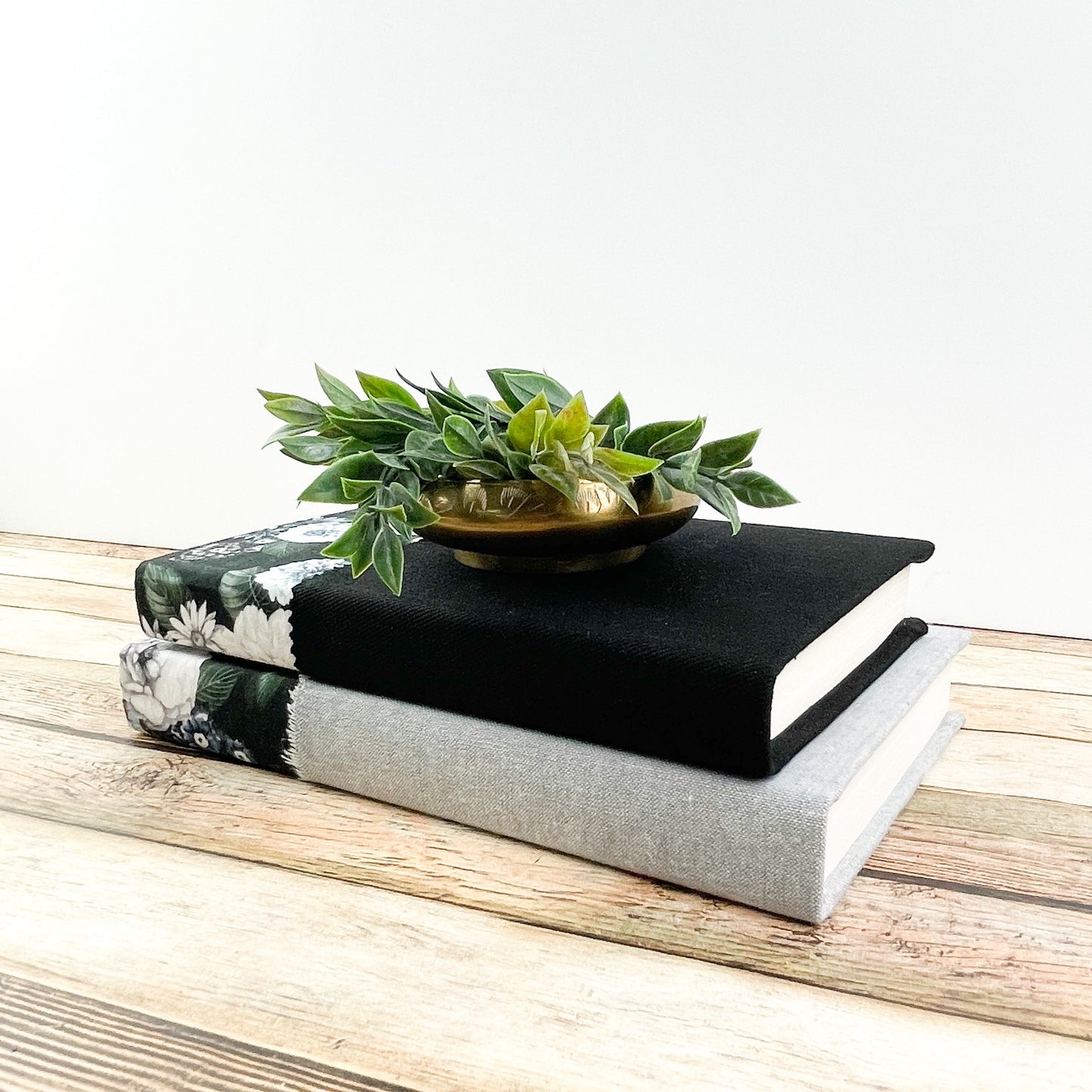 Black and Gray Floral Books for Home Design