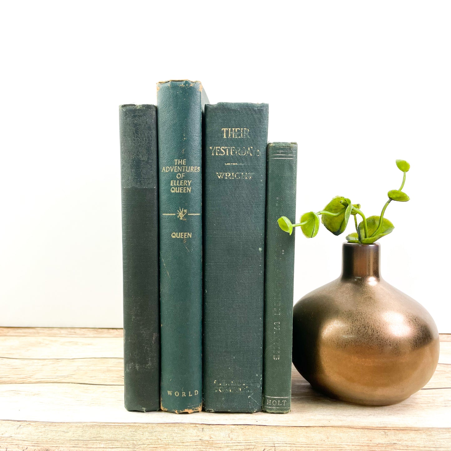 Vintage Green Books for Decor