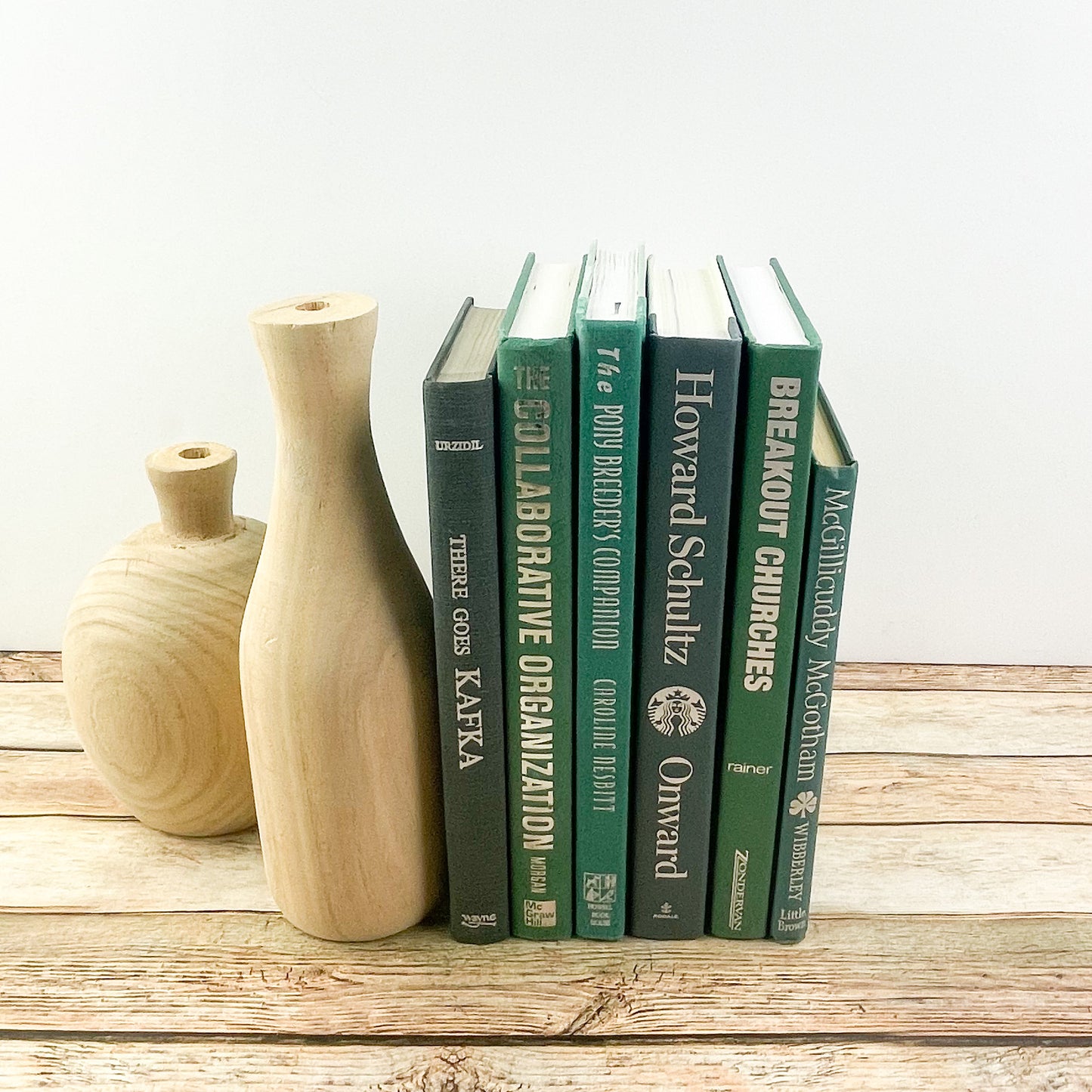 Modern Green Books for Bookshelf Decor