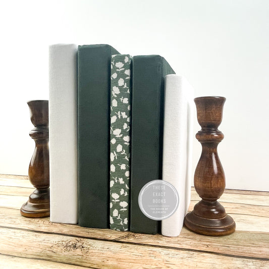Green Floral Decorative Books
