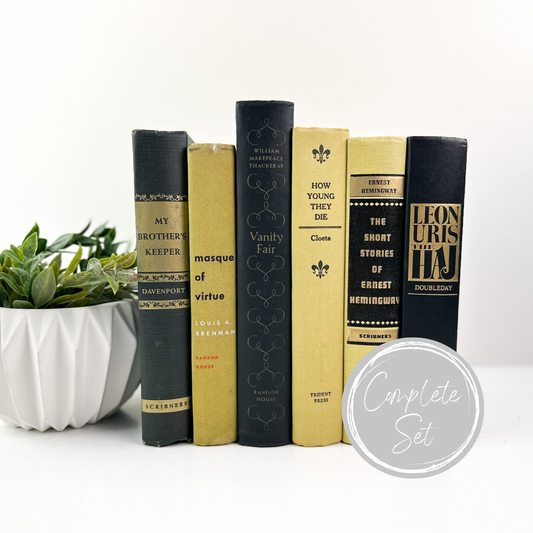 Black and Yellow Books for Decoration