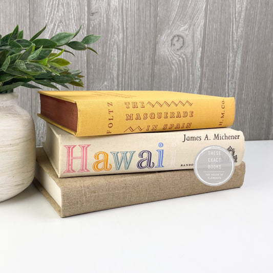 Yellow Decorative Books for Shelf Decor