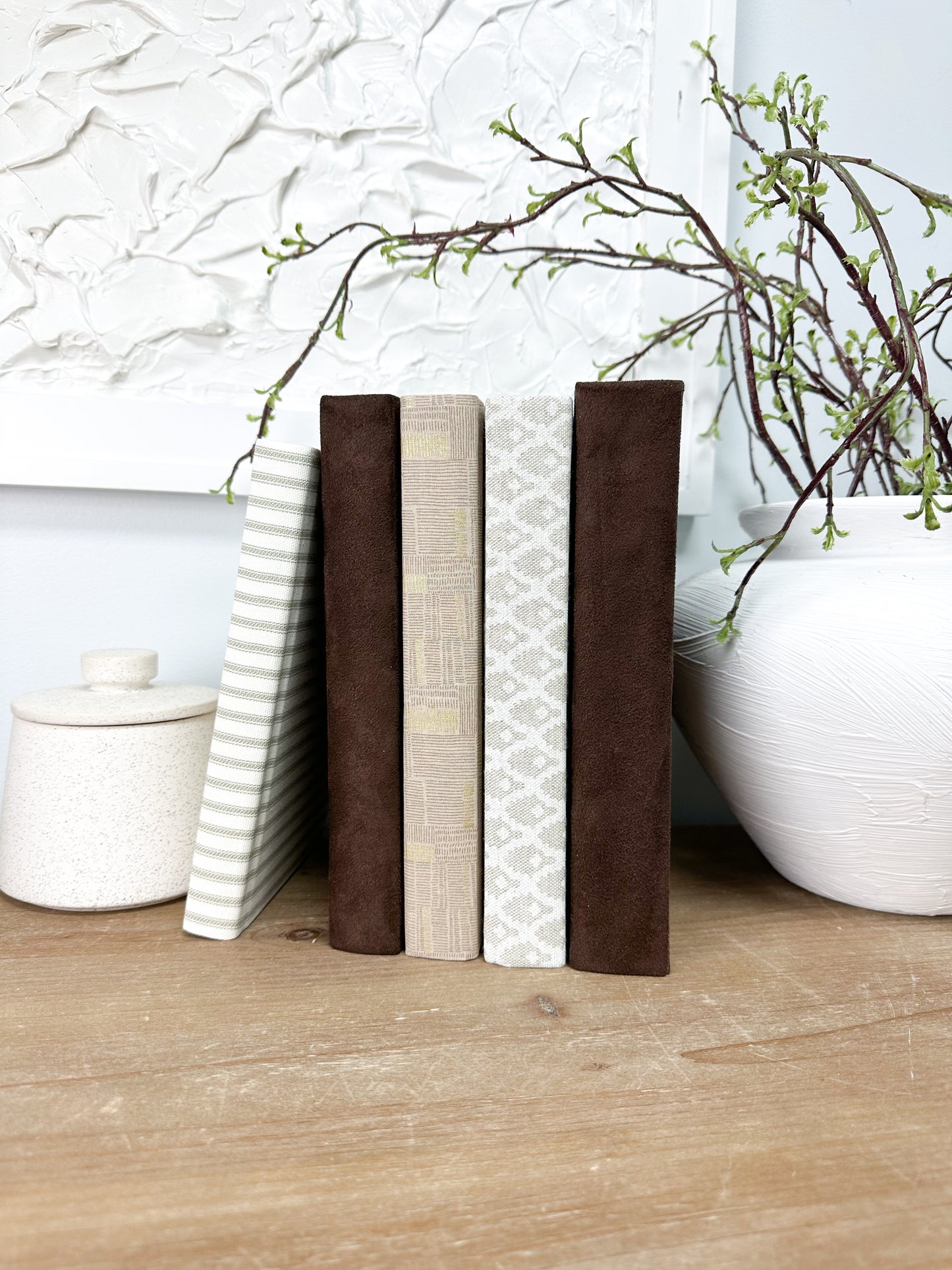 Neutral Fabric Covered Books