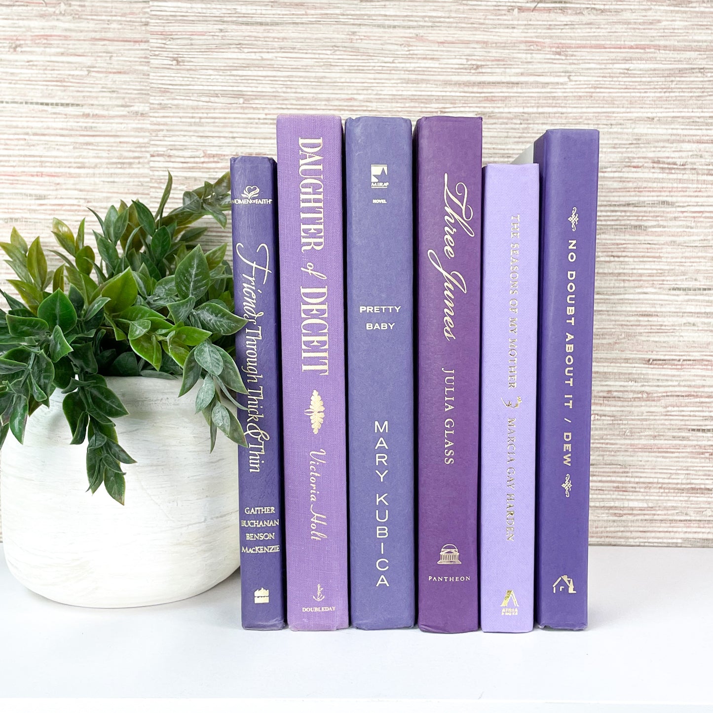 Purple Books Curated for Shelf Decor