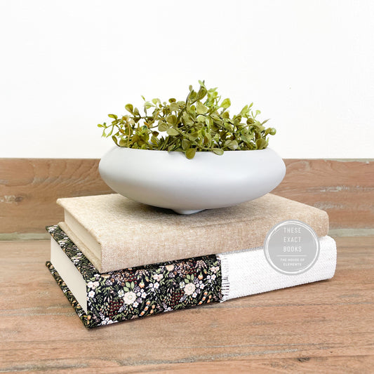 Brown Floral Book Set for Shelf Decor