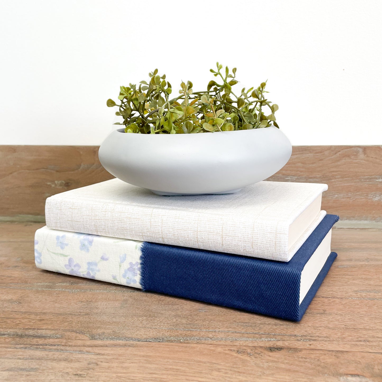 Blue Floral Decorative Book Set