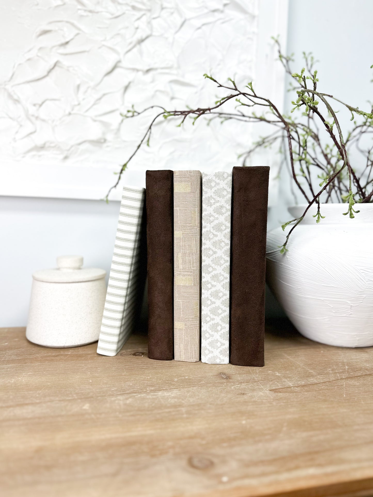 Neutral Fabric Covered Books