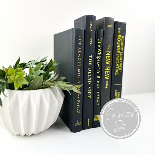 Black and Yellow Bookshelf Decor