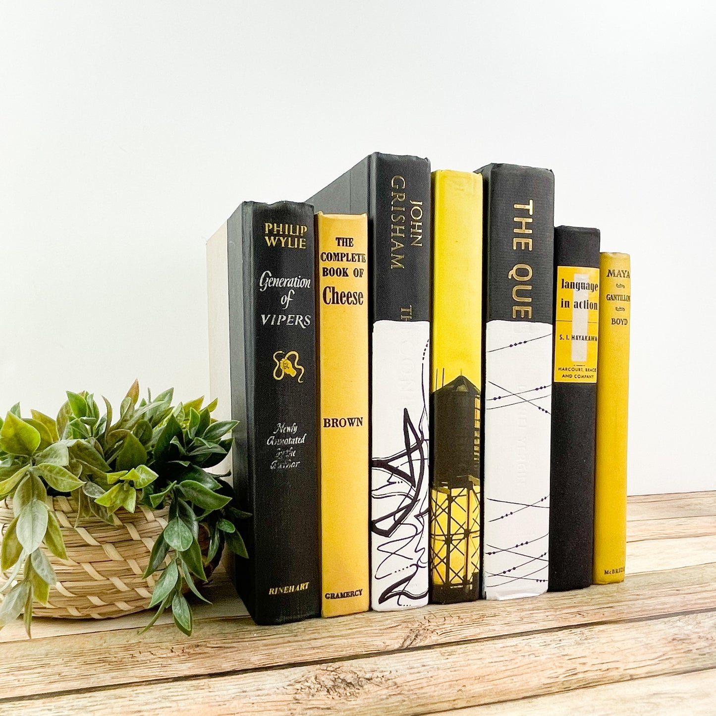 Yellow and Black Decorative Books