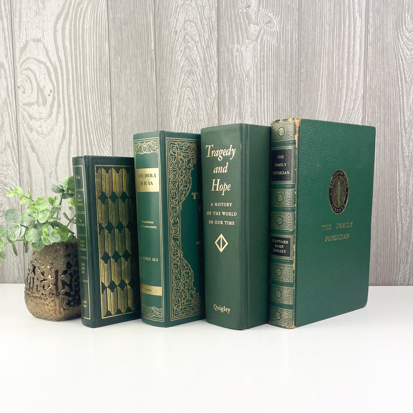 Green and Gold Decorative Books