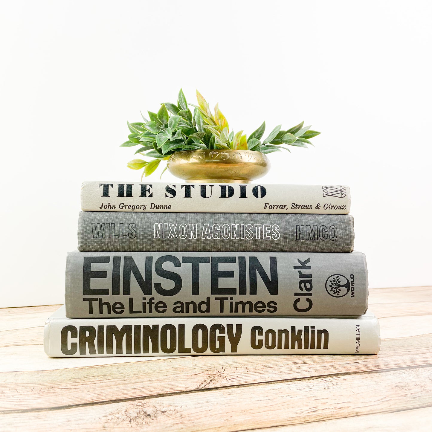 Modern Gray Books for Shelf Decor