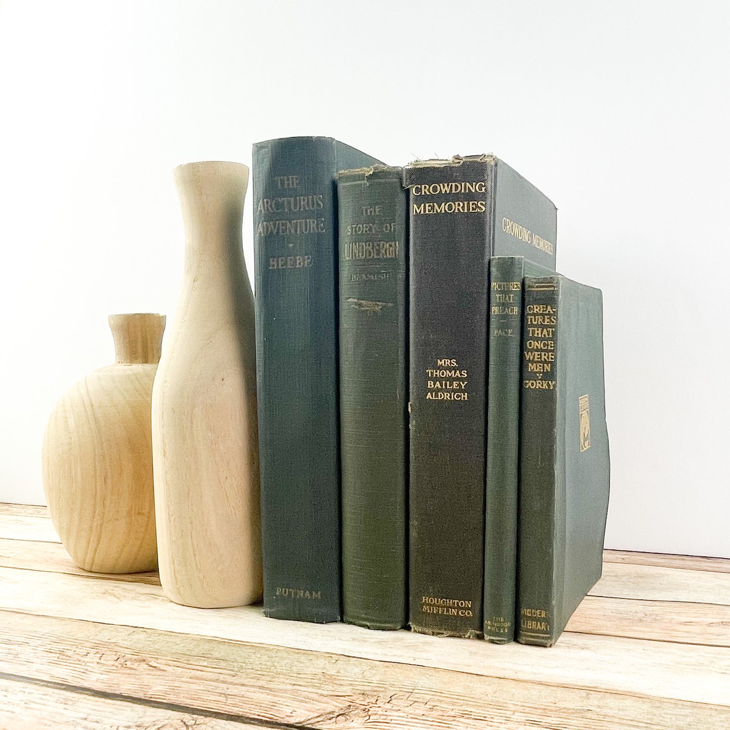Green Vintage Books for Home Decor