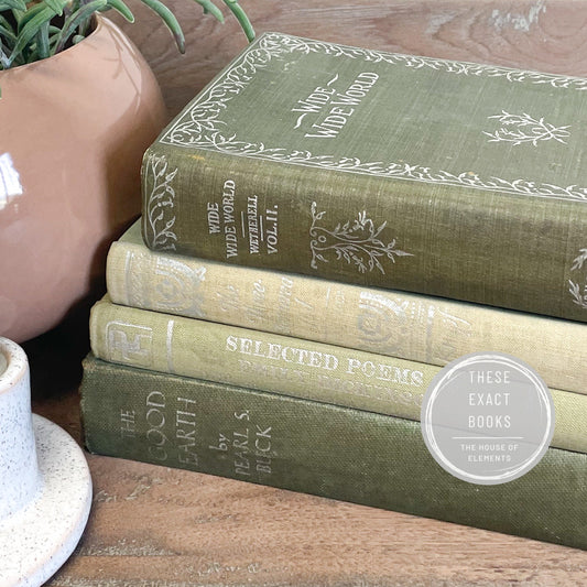 Green Vintage Books for Home Staging