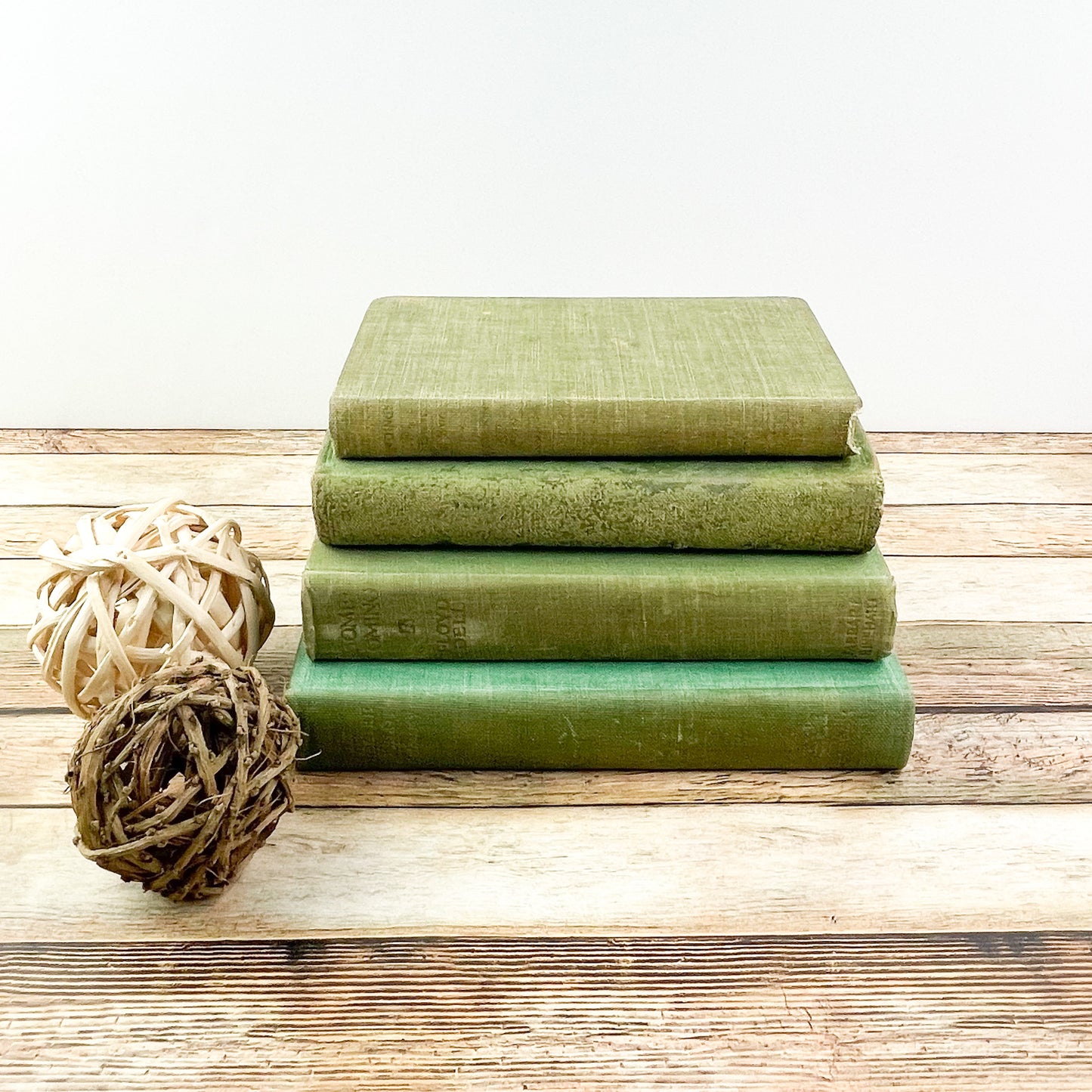 Vintage Green Books for Home Accents