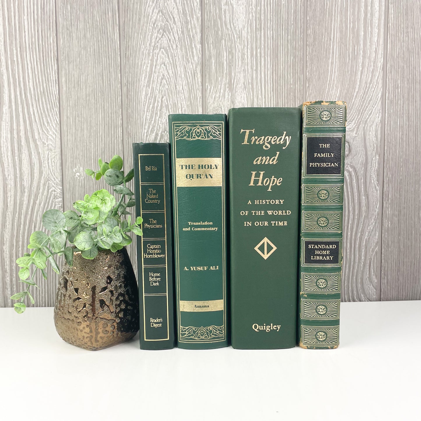 Green and Gold Decorative Books