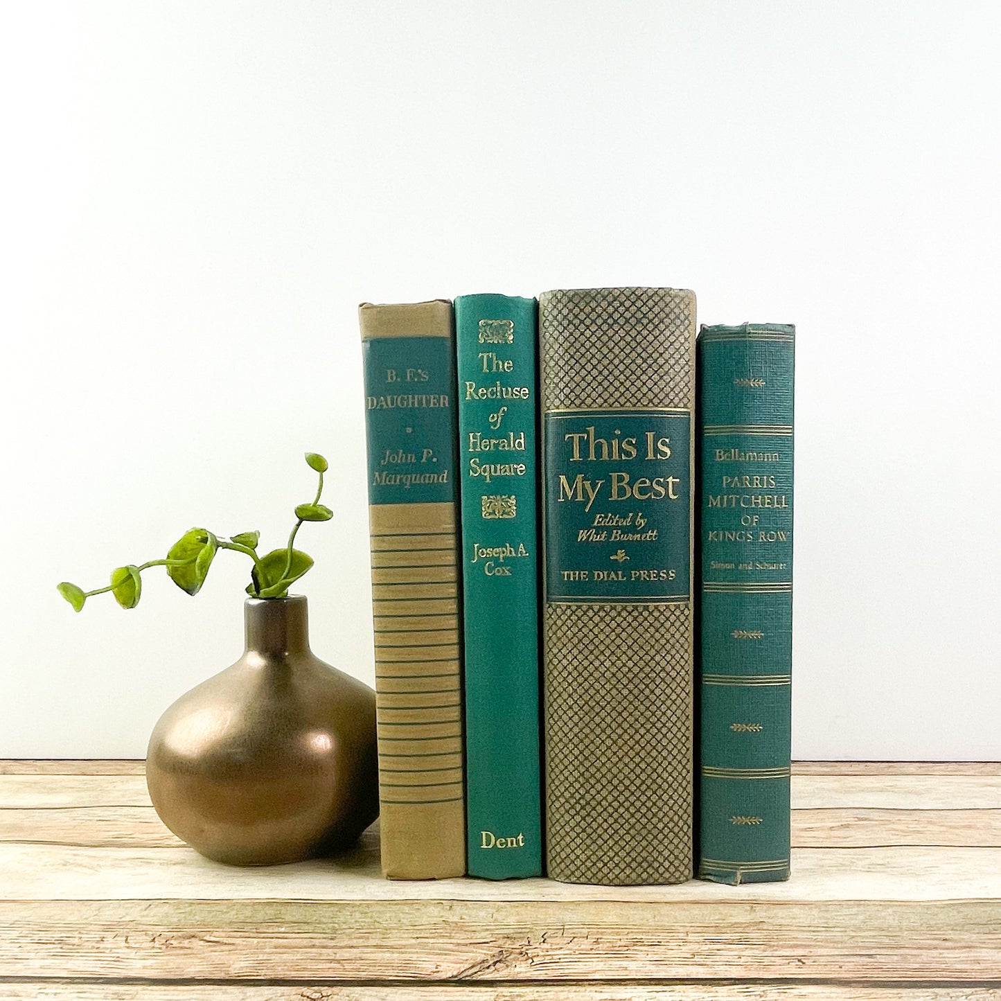 Classic Shelf Design with Green Books