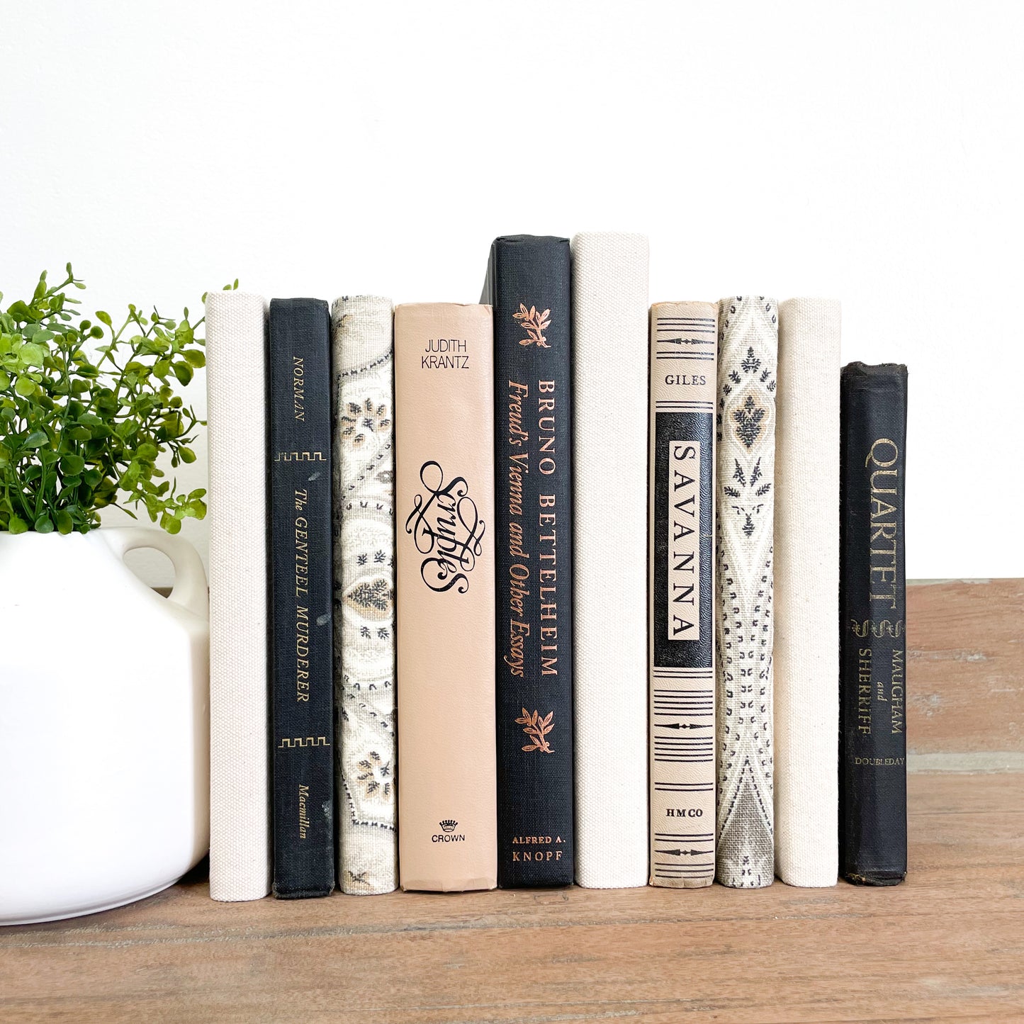 Neutral Decorative Book Set for Shelf Decor