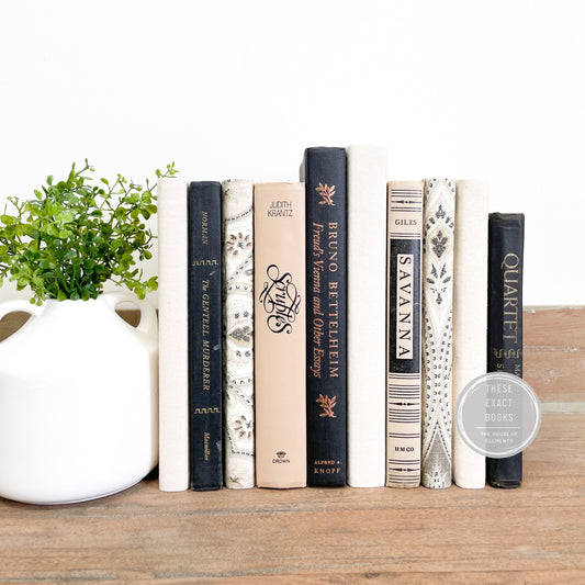 Neutral Decorative Book Set for Shelf Decor