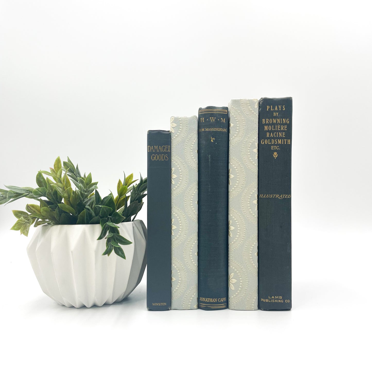 Classic Blue and Gold Book Decor